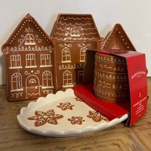 Wondershop Festive Gingerbread House Platter and Cookies for Santa Set